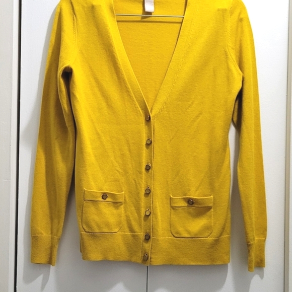 Banana Republic Golden Yellow Knit Cardigan Sweater size S - Picture 6 of 13